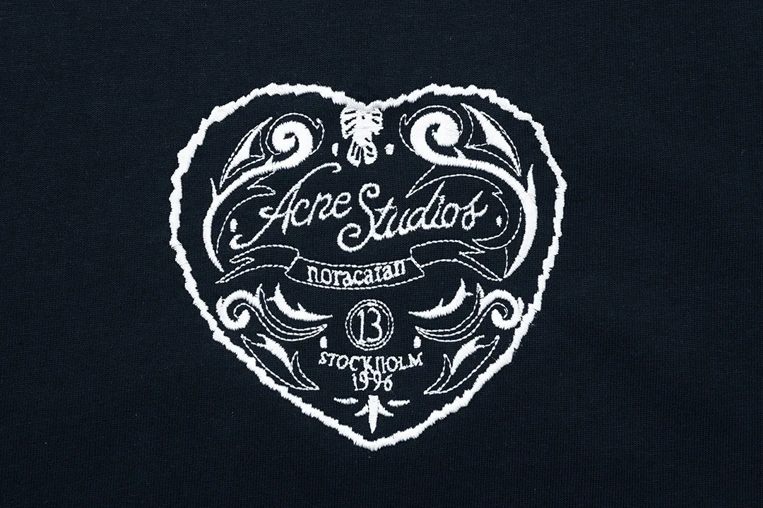Acne Studios 2026 New Arrival logo Same Style t 100％ 32 ：Dark Blue Size：XS S M L